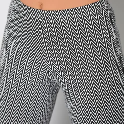 Legging<Blancheporte Bedrukte legging met trompetpijpen en elastische taille zwart / wit