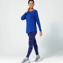 Broek<Blancheporte Bedrukte legging, print in potloodstijl marine