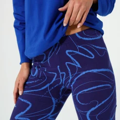 Broek<Blancheporte Bedrukte legging, print in potloodstijl marine