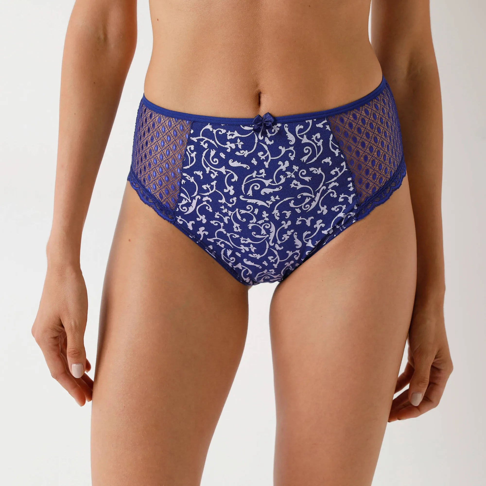 Slip En Shorty<Confidence Lingerie Bedrukte maxislip in katoenkant Tropea - set van 4 parma + marine