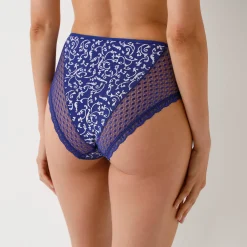 Slip En Shorty<Confidence Lingerie Bedrukte maxislip in katoenkant Tropea - set van 4 parma + marine