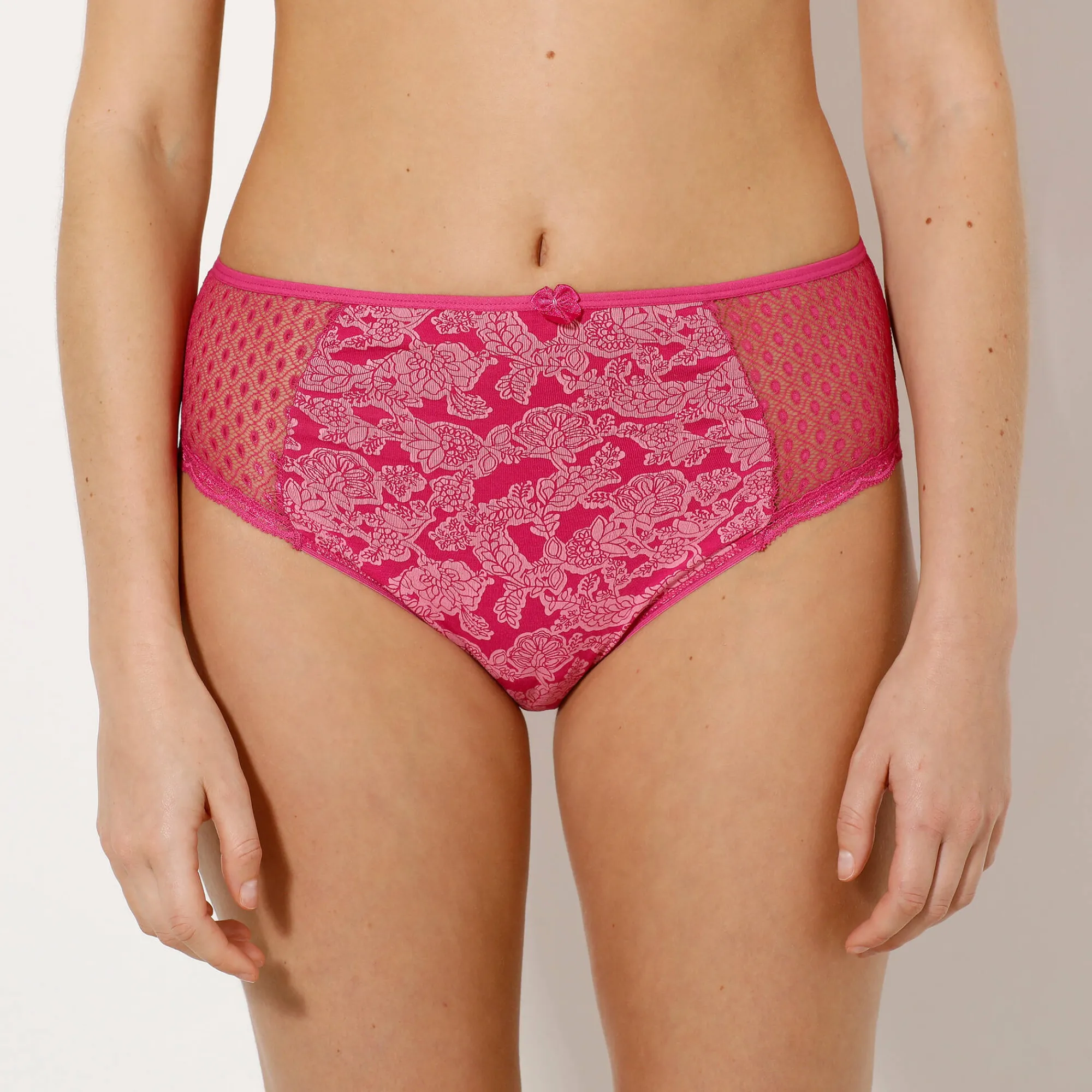 Slip En Shorty<Confidence Lingerie Bedrukte maxislip in katoenkant Tropéa - set van 4 roze + geel