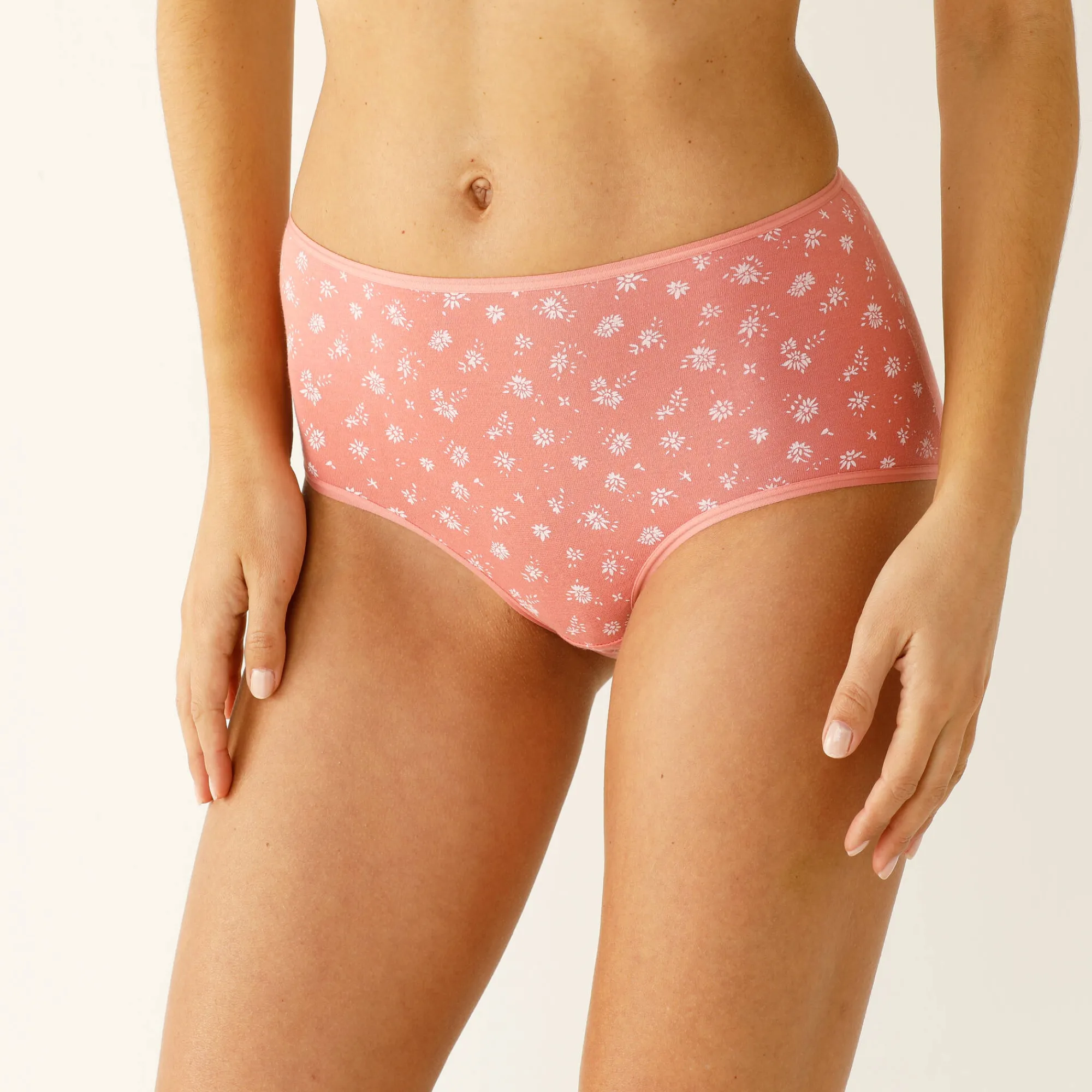 Slip En Shorty<Blancheporte Bedrukte maxislip in stretchkatoen - set van 10 smaragd / roze