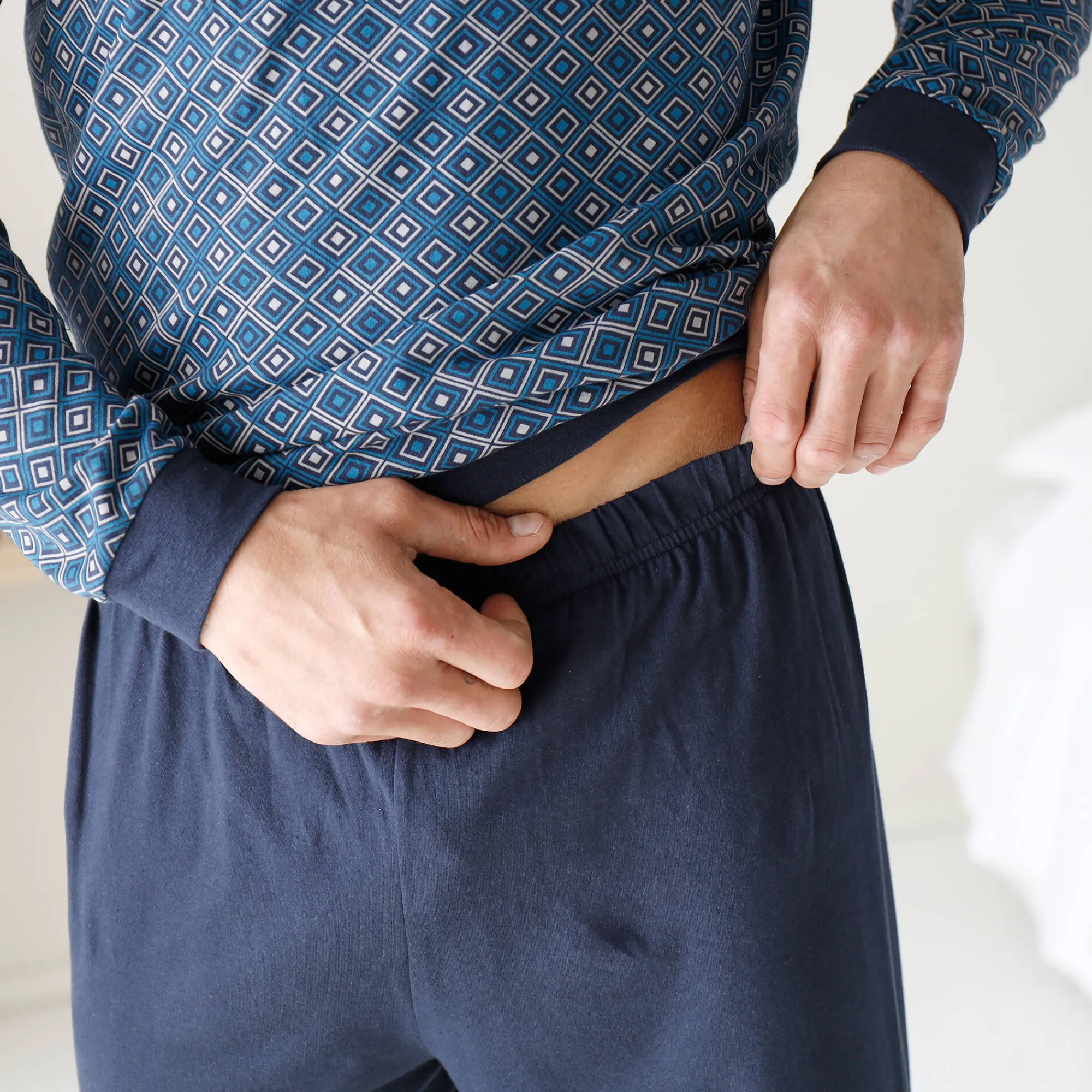 Pyjama En Kamerjas<Blancheporte Bedrukte pyjama marine / blauw