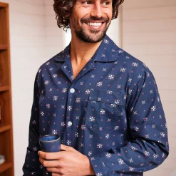 Pyjama En Kamerjas<Blancheporte Bedrukte pyjama in popeline van polyester/katoen marine