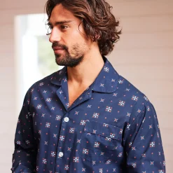 Pyjama En Kamerjas<Blancheporte Bedrukte pyjama in popeline van polyester/katoen marine