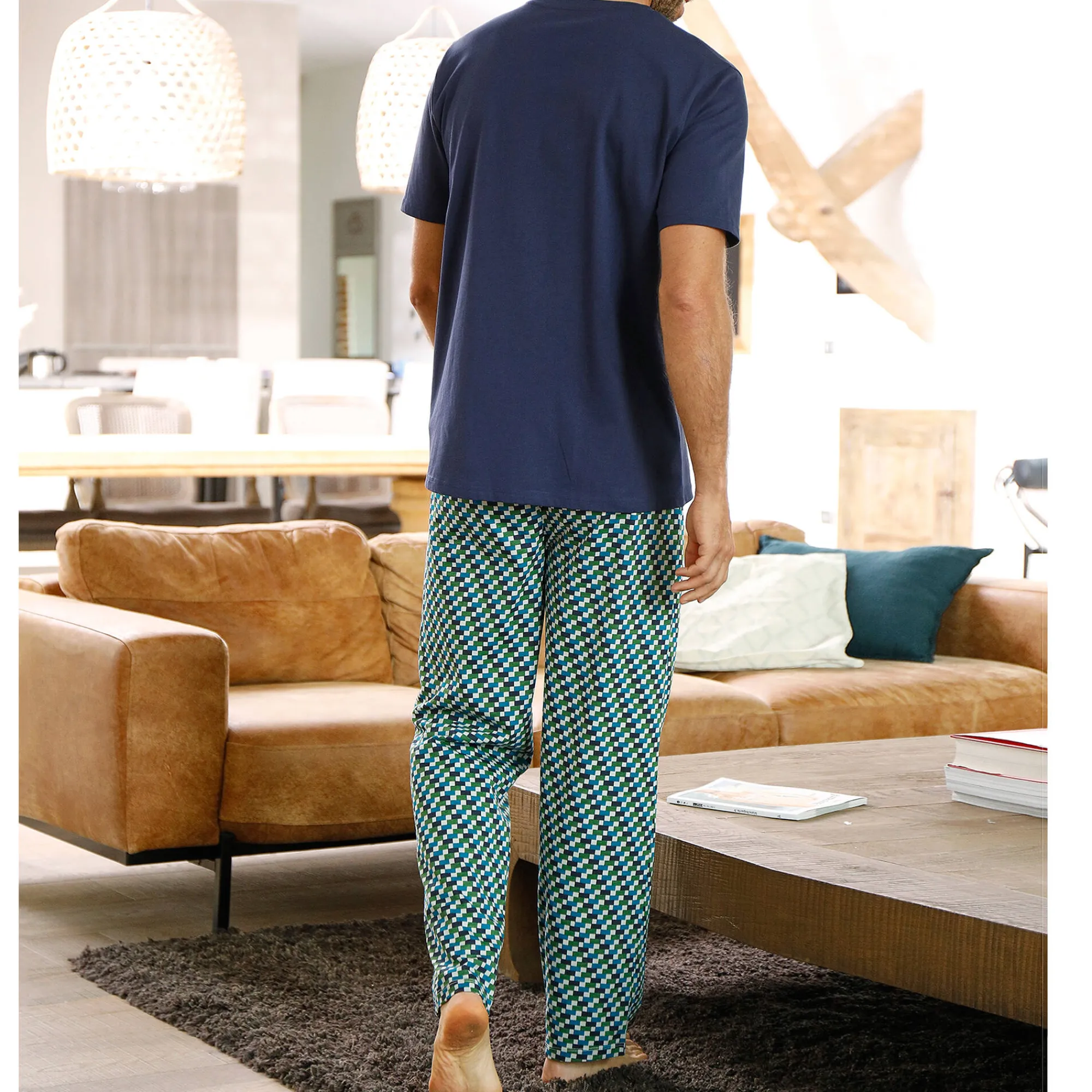 Pyjama En Kamerjas<Blancheporte Bedrukte pyjamabroek marine / blauw