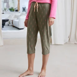Pyjama<Blancheporte Bedrukte 3/4-pyjamabroek "Bohème" kaki