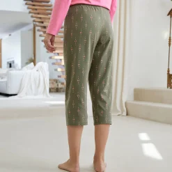 Pyjama<Blancheporte Bedrukte 3/4-pyjamabroek "Bohème" kaki