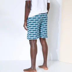 Pyjama En Kamerjas<Blancheporte Bedrukte pyjamashort in katoen blauw / groen