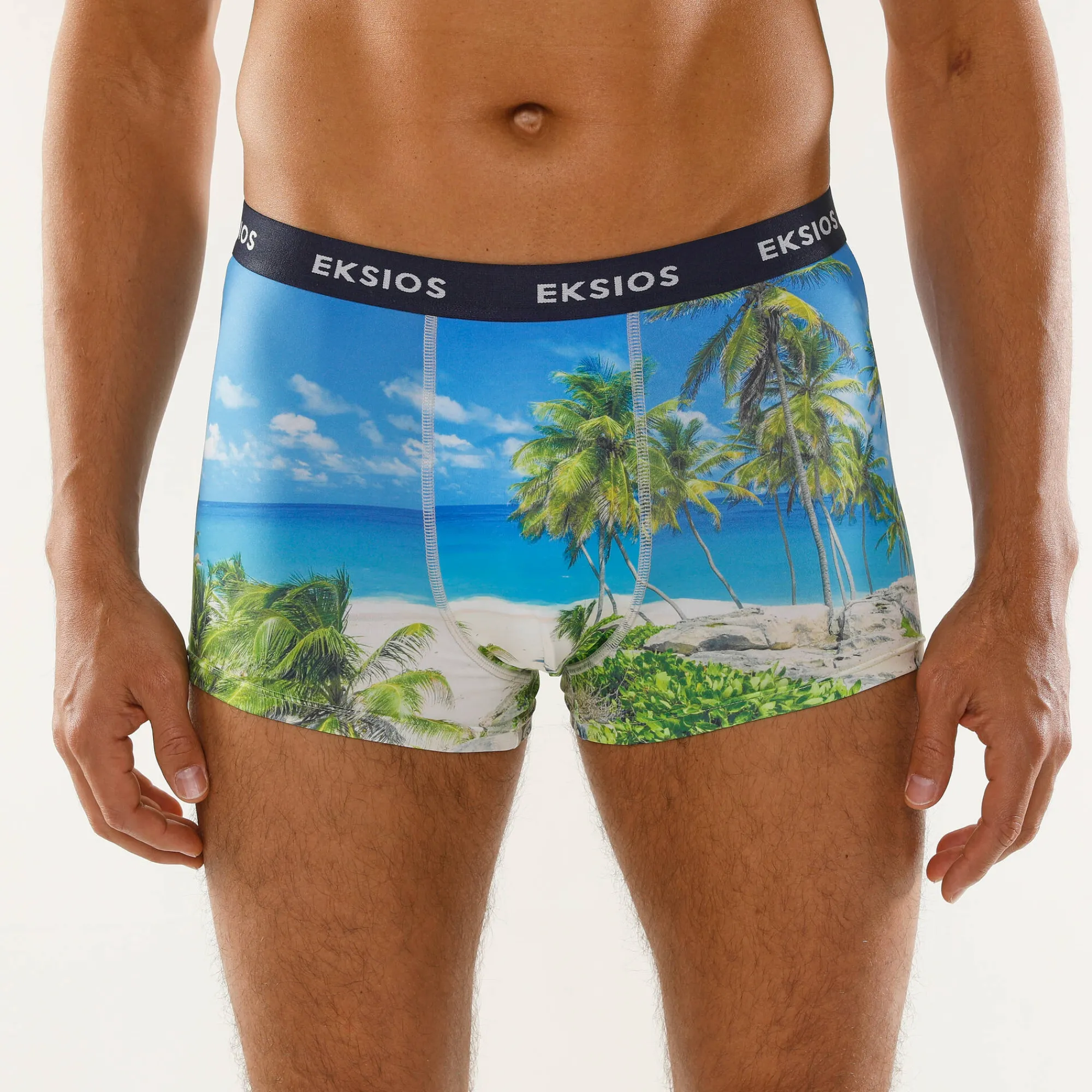 Ondergoed<Blancheporte Bedrukte shorty in rekbare microvezel - set van 2 groen