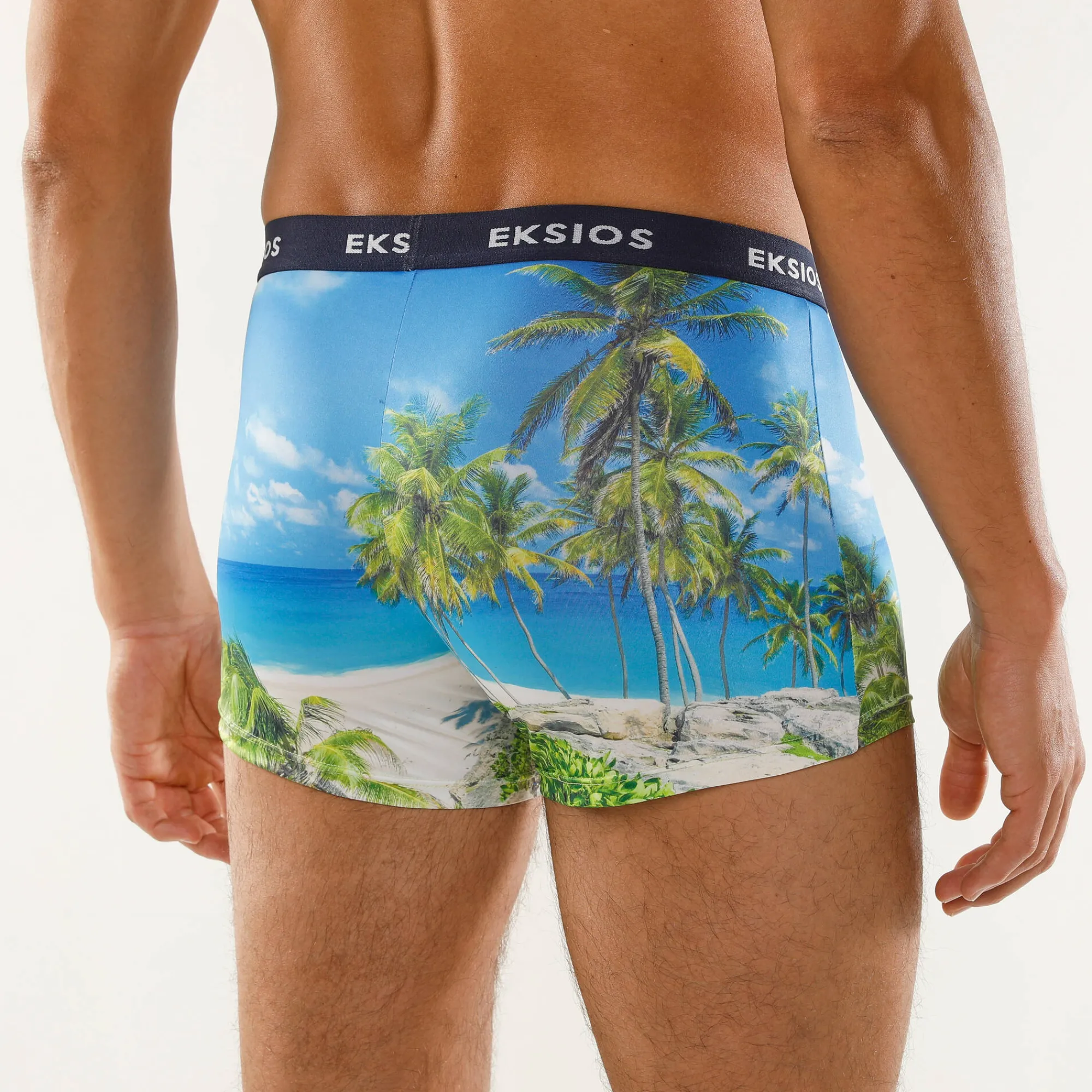 Ondergoed<Blancheporte Bedrukte shorty in rekbare microvezel - set van 2 groen