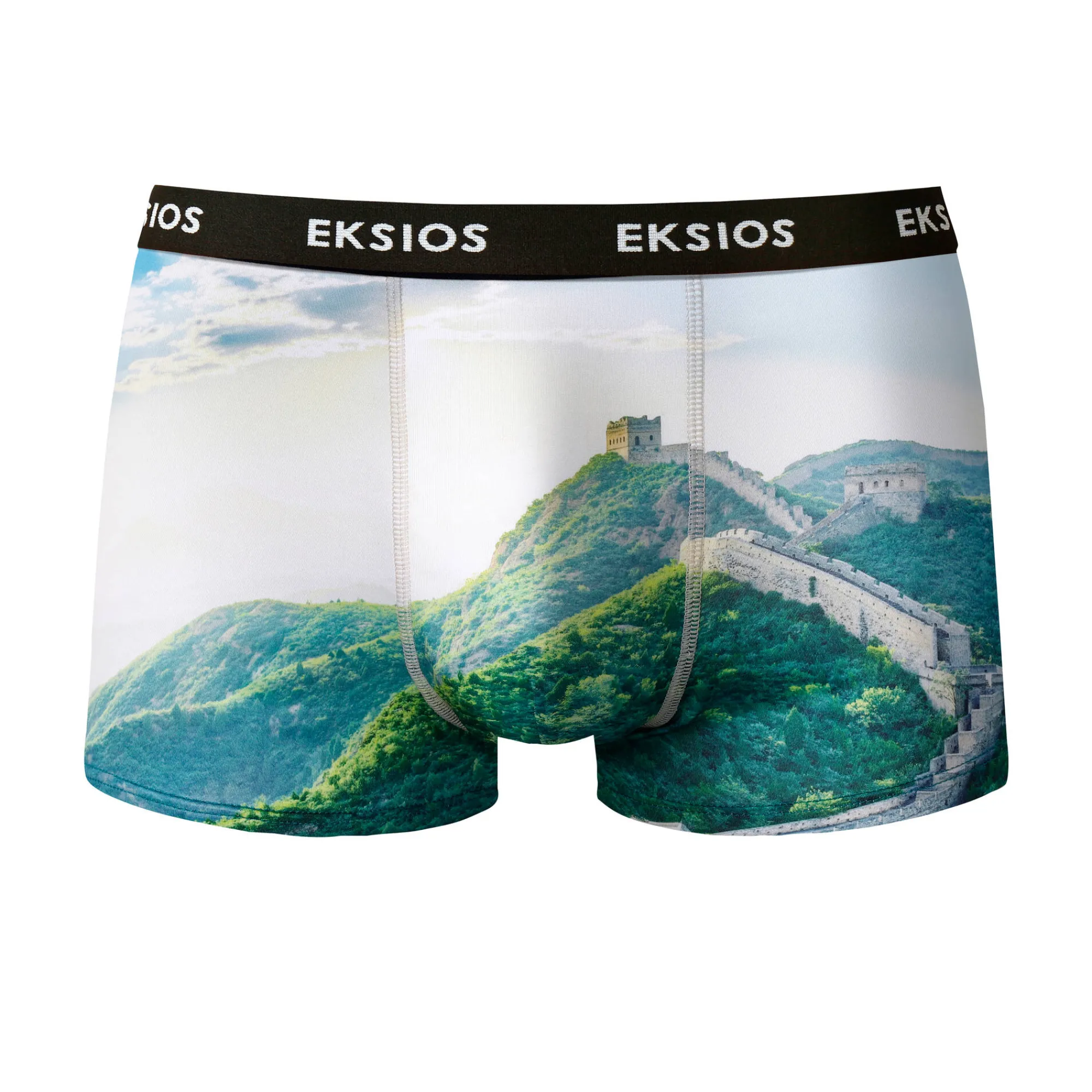 Ondergoed<Blancheporte Bedrukte shorty in rekbare microvezel - set van 2 groen