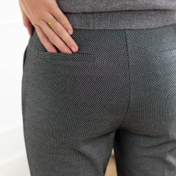 Broek<Blancheporte Bedrukte slimbroek, miilanotricot zwart / grijs