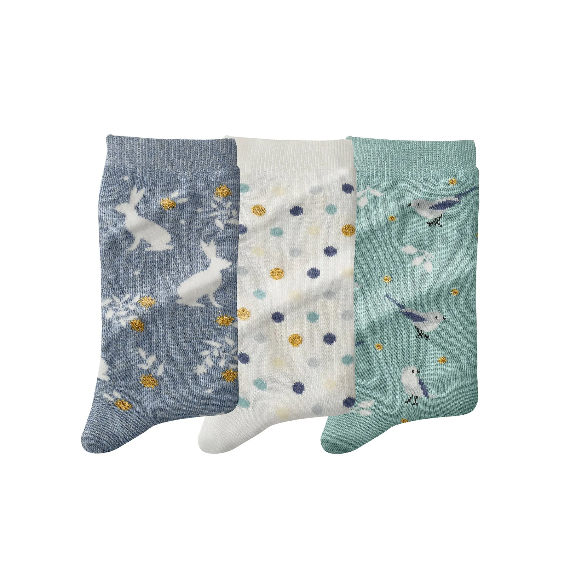 Panty’s, Kniekousen En Sokken<Blancheporte Bedrukte sokken - set van 3 paar blauw / groen