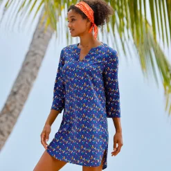 Bloes En Tuniek<Blancheporte Bedrukte strandtuniek blauw / paars