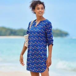 Bloes En Tuniek<Blancheporte Bedrukte strandtuniek blauw / paars