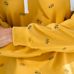 Trui En Vest<Blancheporte Bedrukte sweater met kap in molton kerrie