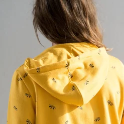 Trui En Vest<Blancheporte Bedrukte sweater met kap in molton kerrie