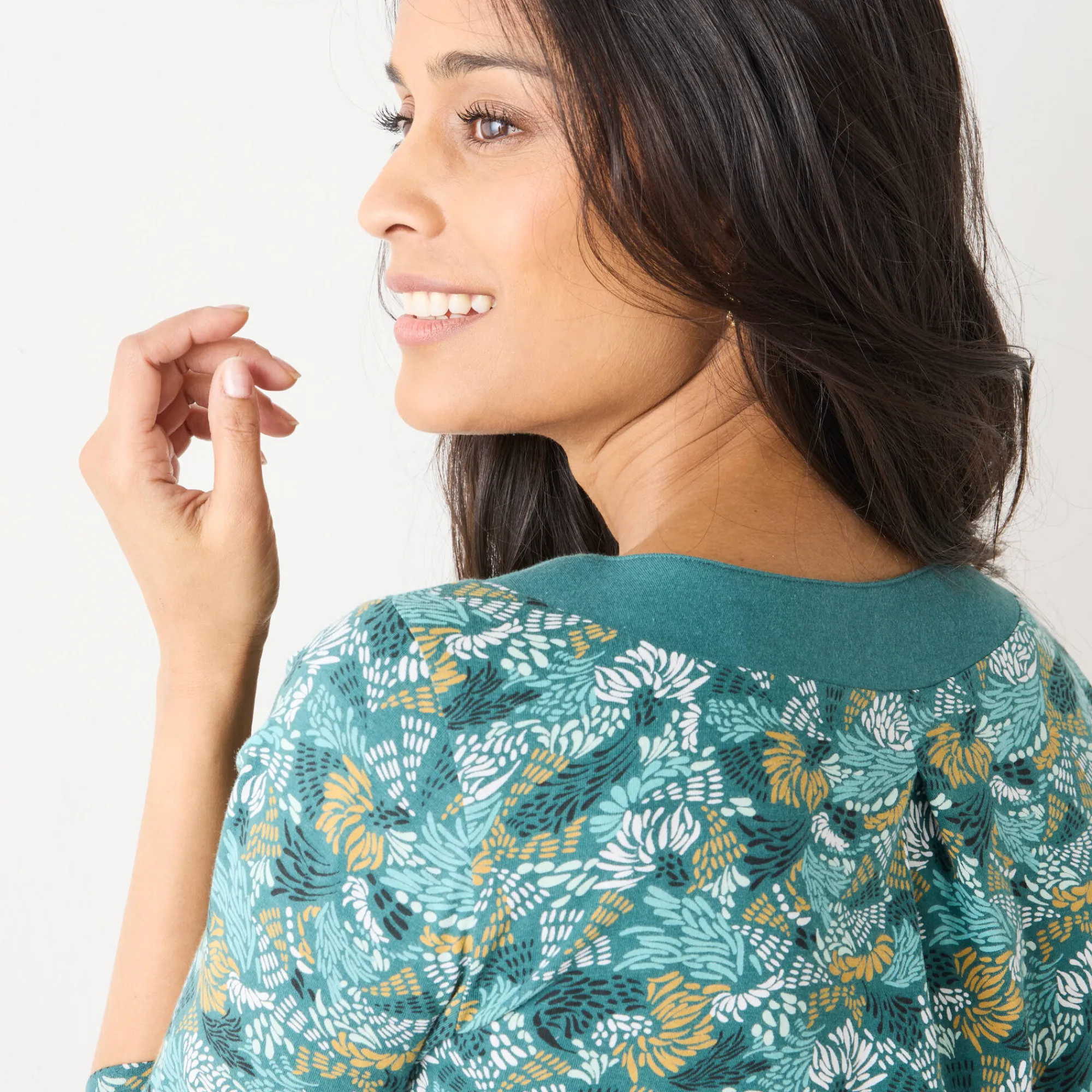 T-Shirt En Topje|Bloes En Tuniek<Blancheporte Bedrukte tuniek met V-hals groen / honing