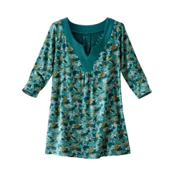 T-Shirt En Topje|Bloes En Tuniek<Blancheporte Bedrukte tuniek met V-hals groen / honing