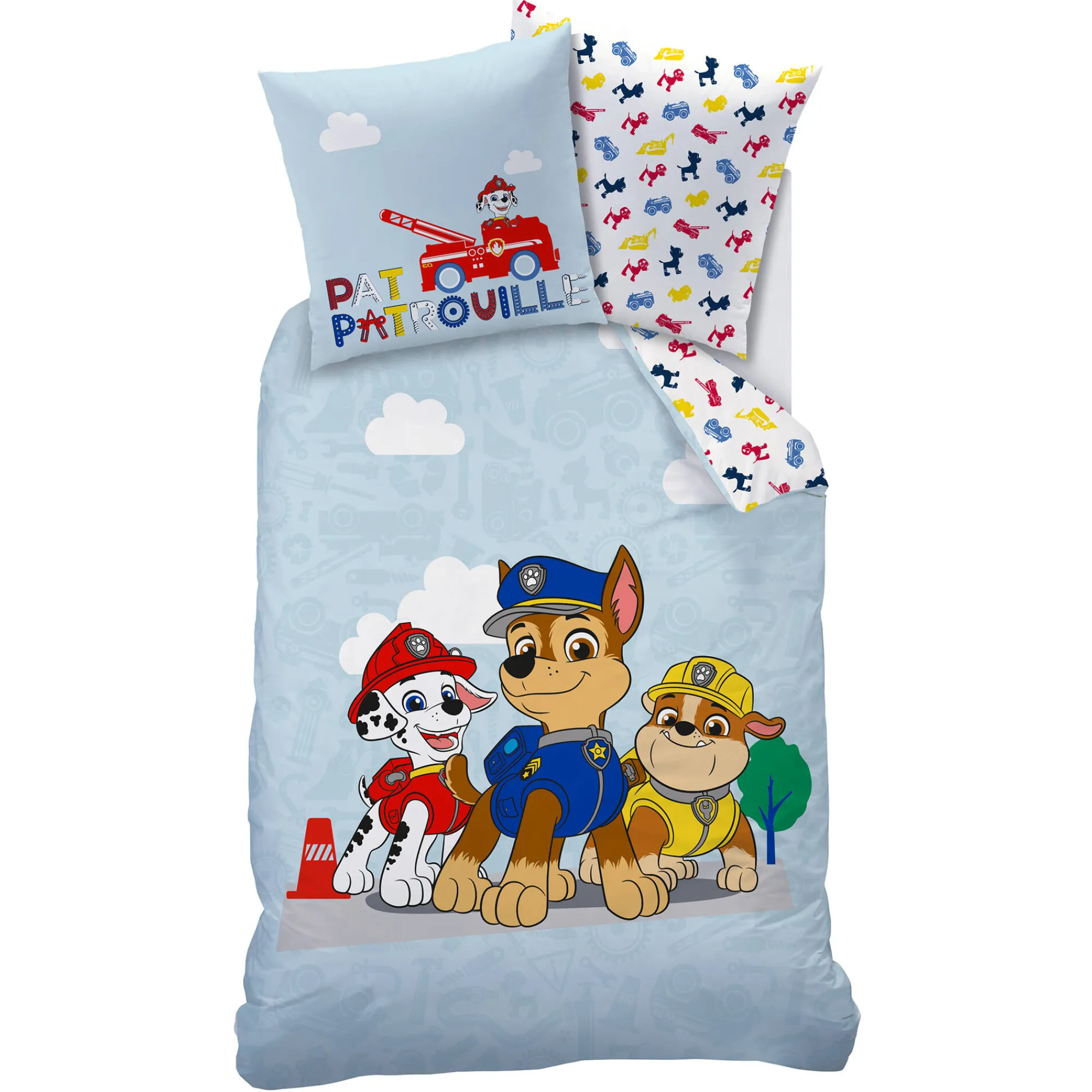Bedlinnenset Kids|Delige Bedlinnenset<Patpatrouille Bedset Paw Patrol® - katoen blauw
