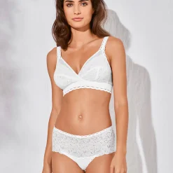 Beha<Playtex Beha Cross Your Heart Feminin in gerecycleerde kant - zonder beugels wit