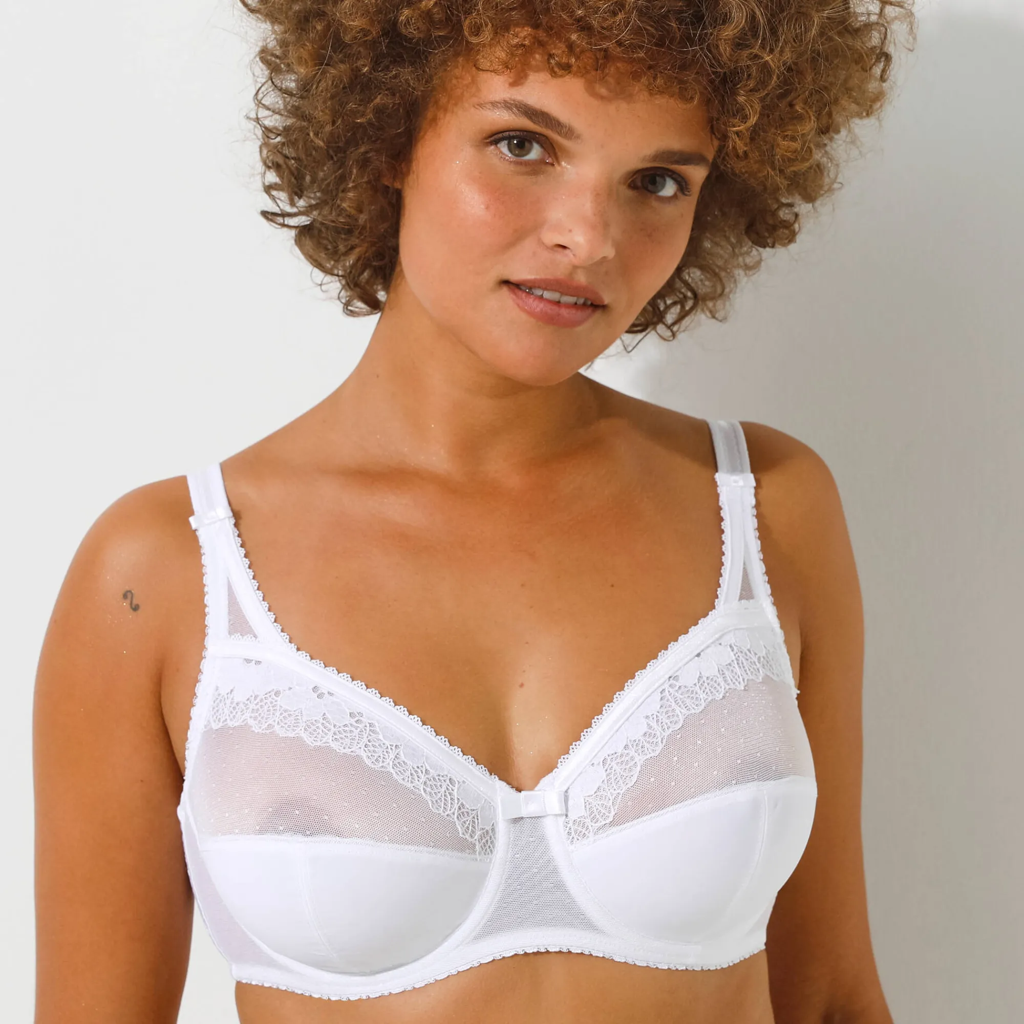 Beha<Playtex Beha Cross Your Heart in kant - met beugels wit