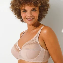 Beha<Playtex Beha Cross Your Heart in kant - met beugels beige