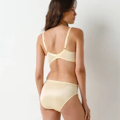 Beha<Confidence Lingerie Beha in glanstricot en kant Salford met beugels - set van 2 geel + abrikoos