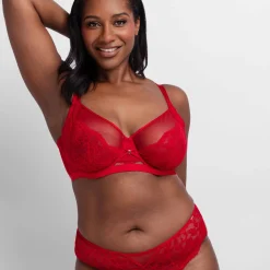 Beha<dorina Beha in kant en tule Jemma - met beugels rood