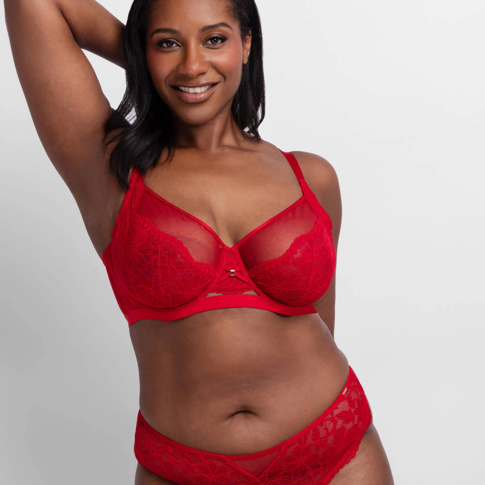 Beha<dorina Beha in kant en tule Jemma - met beugels rood
