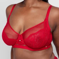 Beha<dorina Beha in kant en tule Jemma - met beugels rood