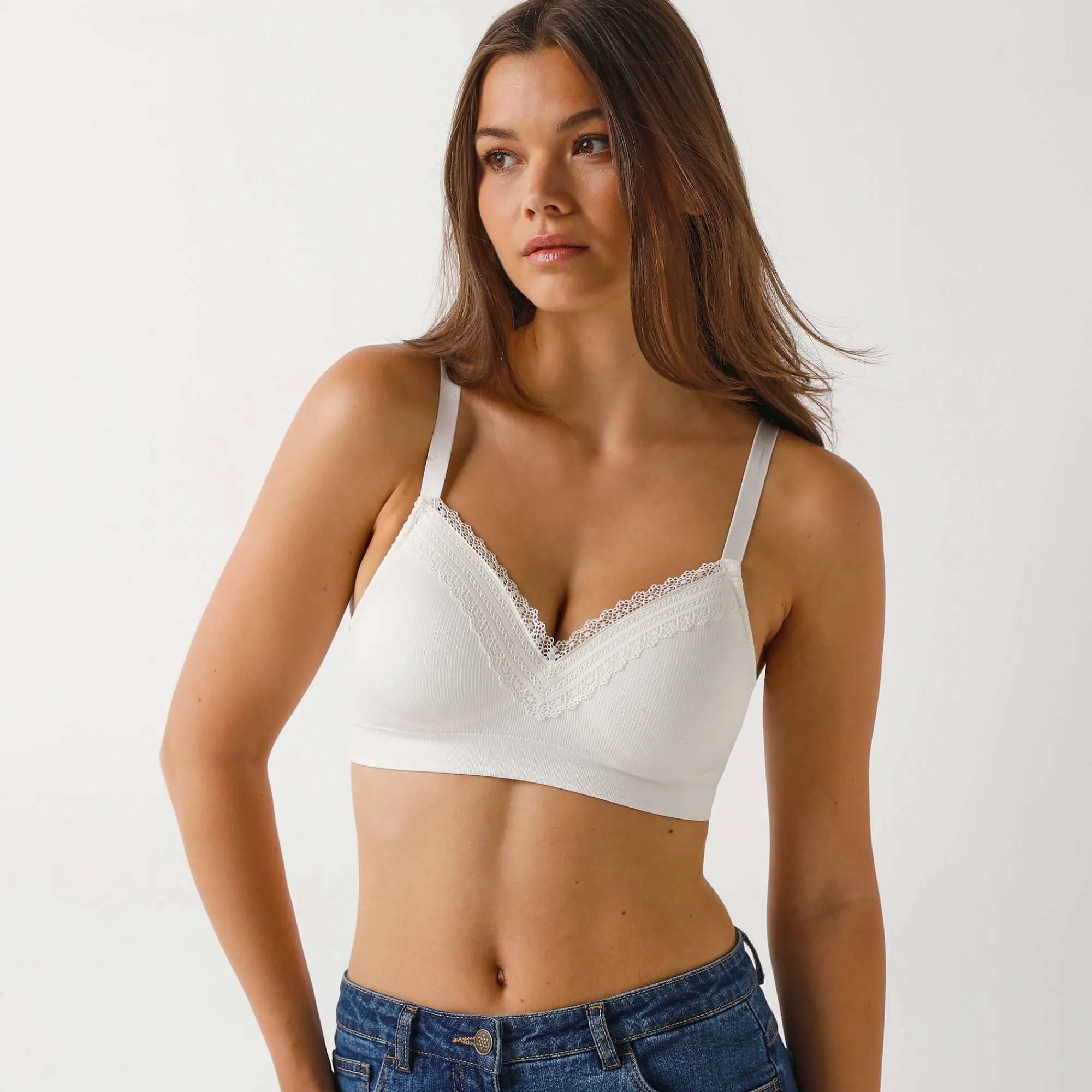 Beha<Sans Complexe Beha in topjesmodel van stretchtricot Agathe - zonder beugels ivoorkleur
