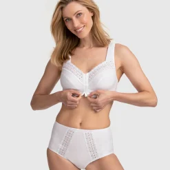 Beha<Miss Mary Of Sweden Beha met broderie anglaise, sluiting voor - zonder beugels wit