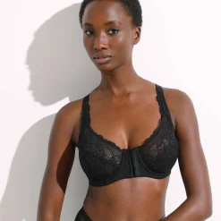Feestelijke Lingerie|Beha<Blancheporte Beha met kant en sluiting vooraan - met beugels zwart