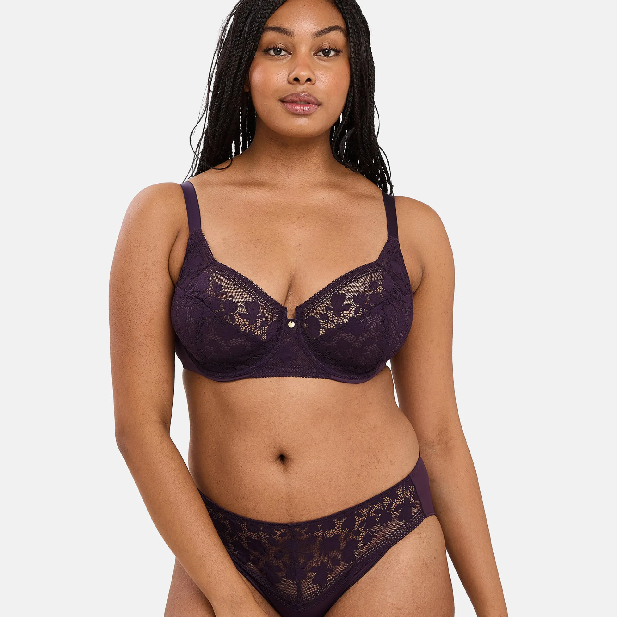 Beha<Sans Complexe Beha met kant Suzie - met beugels paars