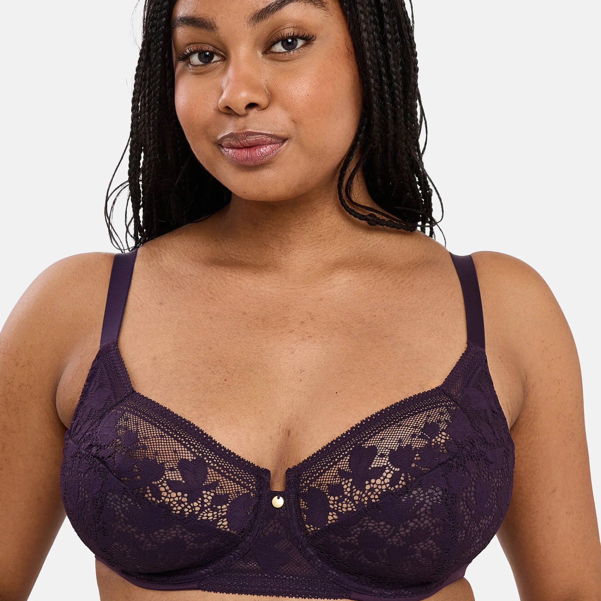 Beha<Sans Complexe Beha met kant Suzie - met beugels paars