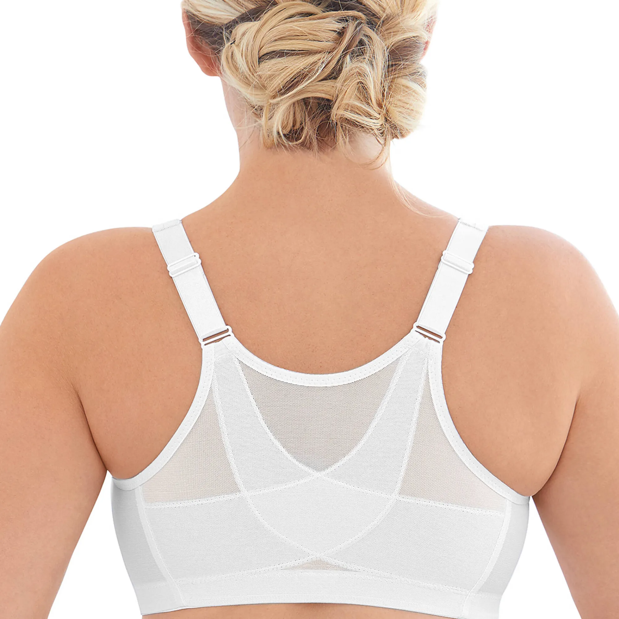 Beha<Glamorise Beha met sluiting vooraan en speciaal rugpand MagicLift wit