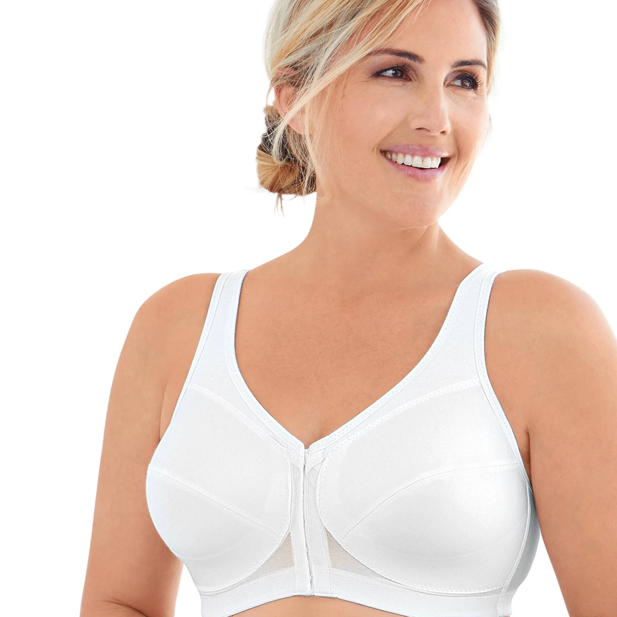 Beha<Glamorise Beha met sluiting vooraan en speciaal rugpand MagicLift wit