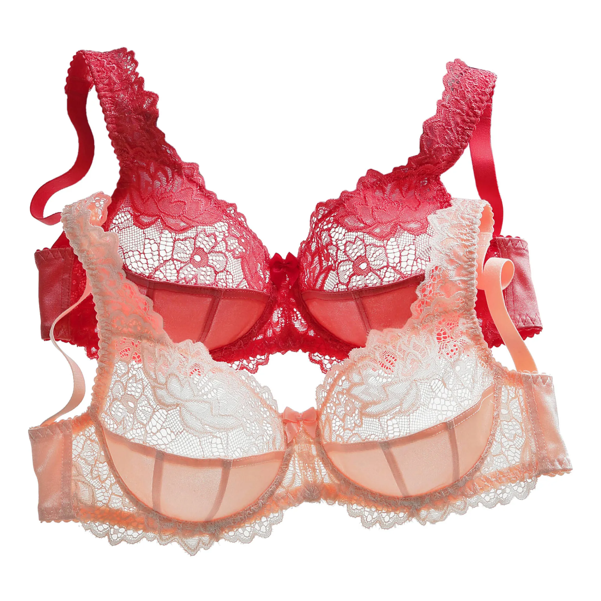 Beha<Confidence Lingerie Beha zonder beugels Cerignola - set van 2 hibiscus + perzik