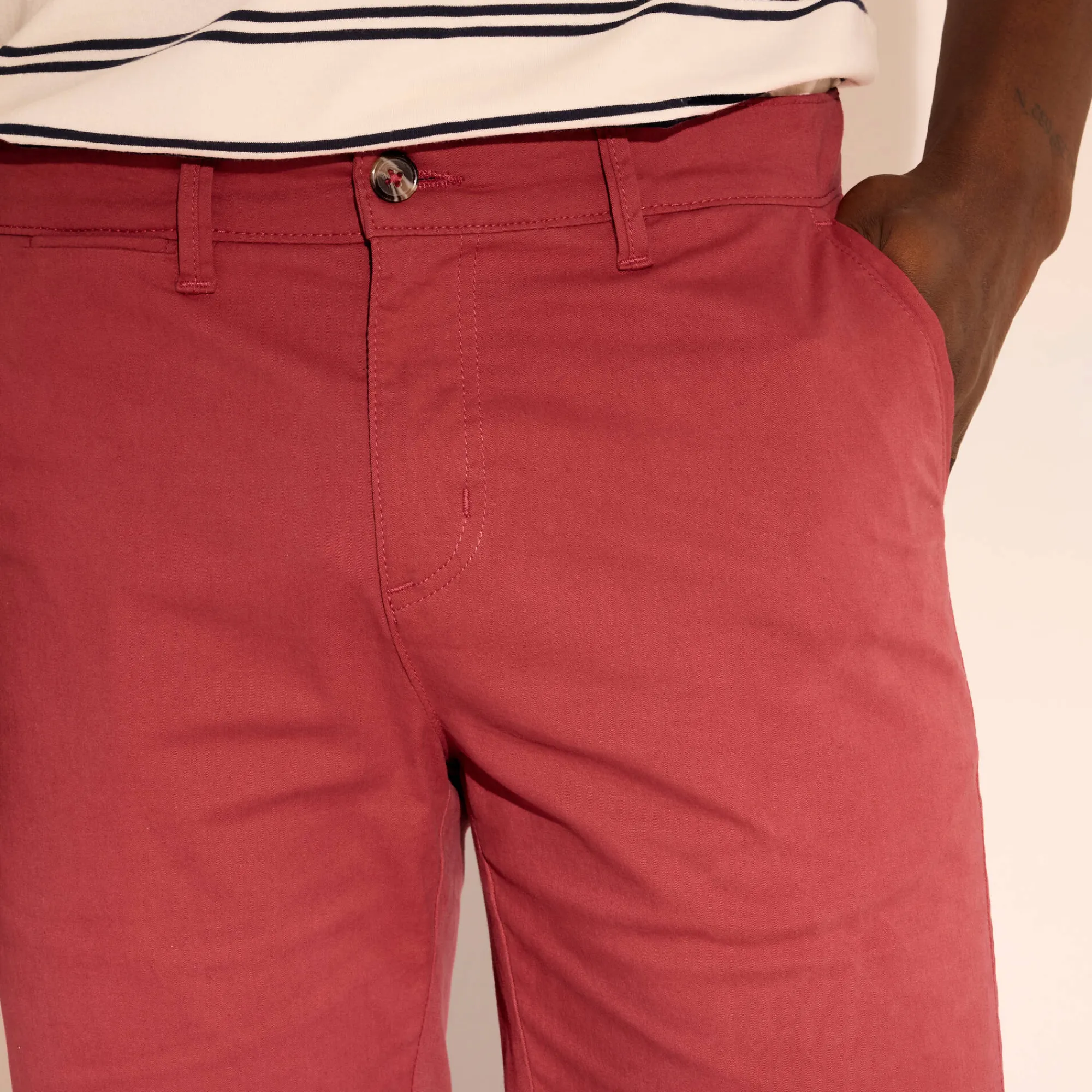 Short En Bermuda<Blancheporte Bermuda chino ceinture arrondie sous le ventre grijzig koraal