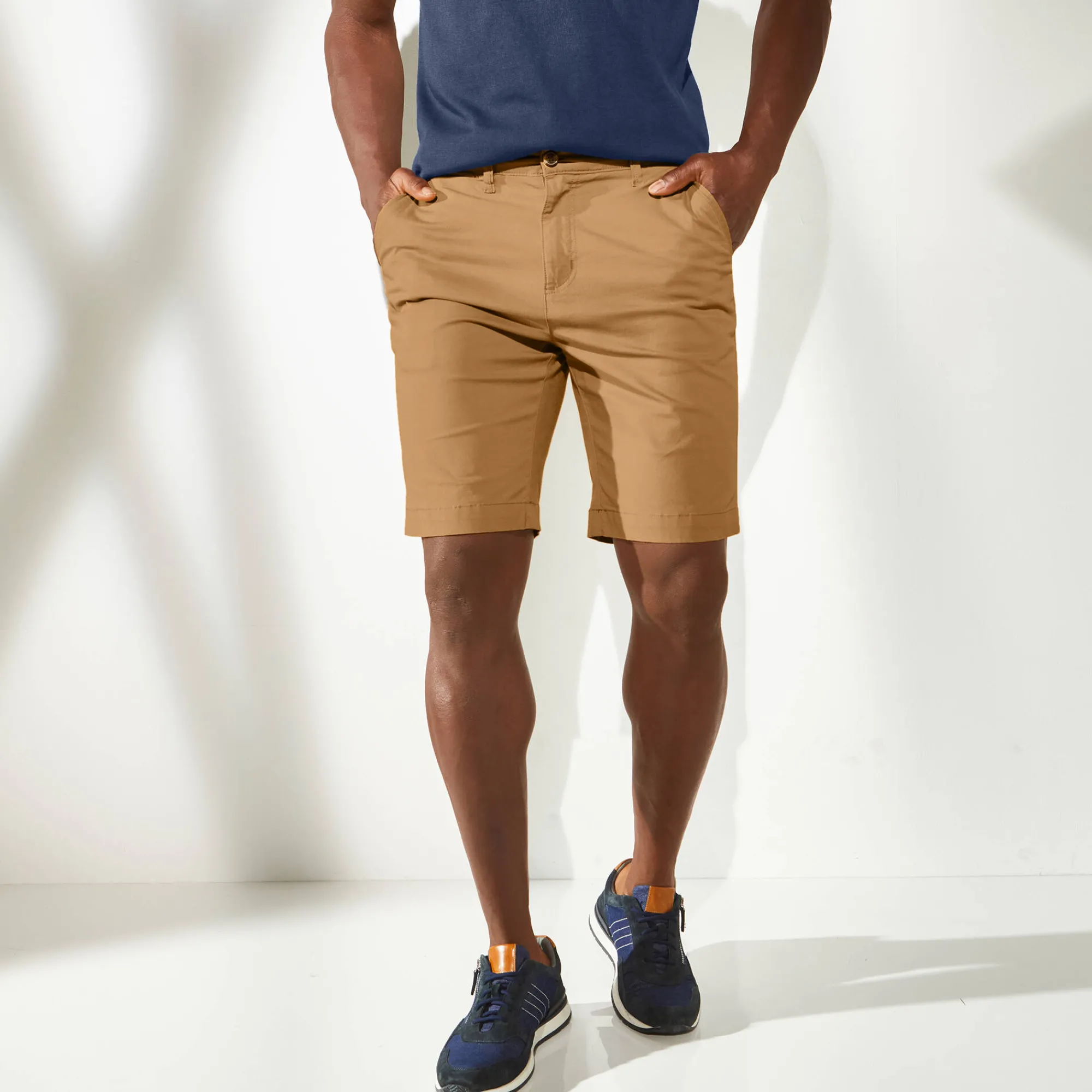 Short En Bermuda<Blancheporte Bermuda chino uni toile sergé stretch morphologie classique karamel