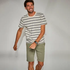 Short En Bermuda<Blancheporte Bermuda chino uni toile sergé stretch morphologie classique lichtkaki
