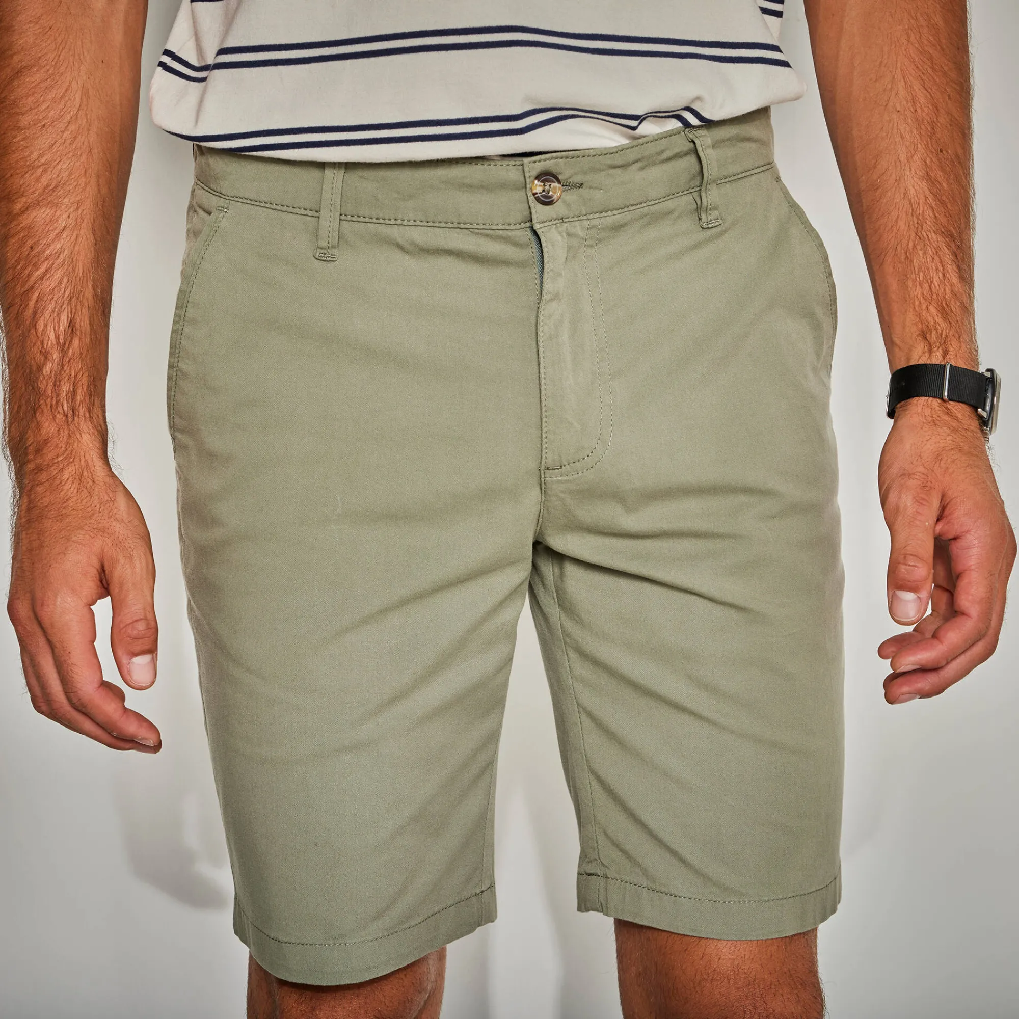 Short En Bermuda<Blancheporte Bermuda chino uni toile sergé stretch morphologie classique lichtkaki