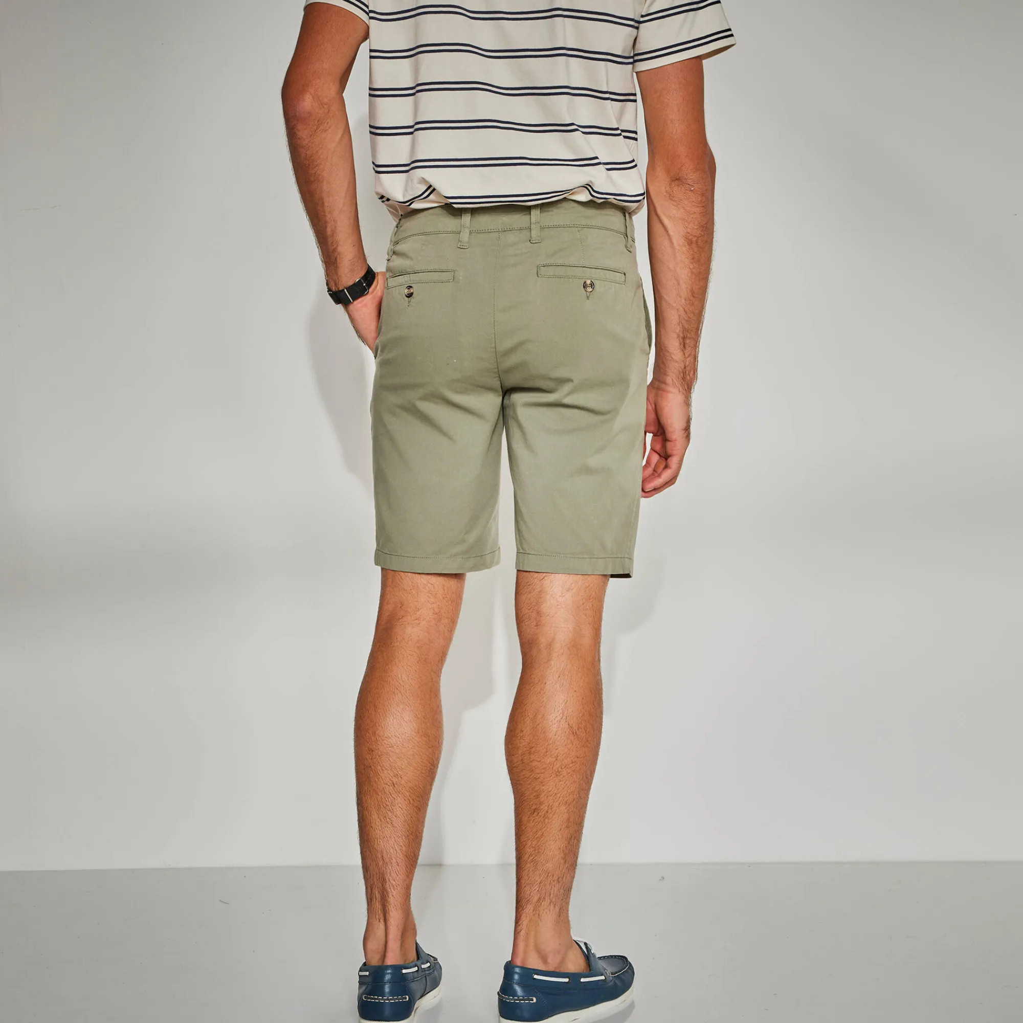 Short En Bermuda<Blancheporte Bermuda chino uni toile sergé stretch morphologie classique lichtkaki