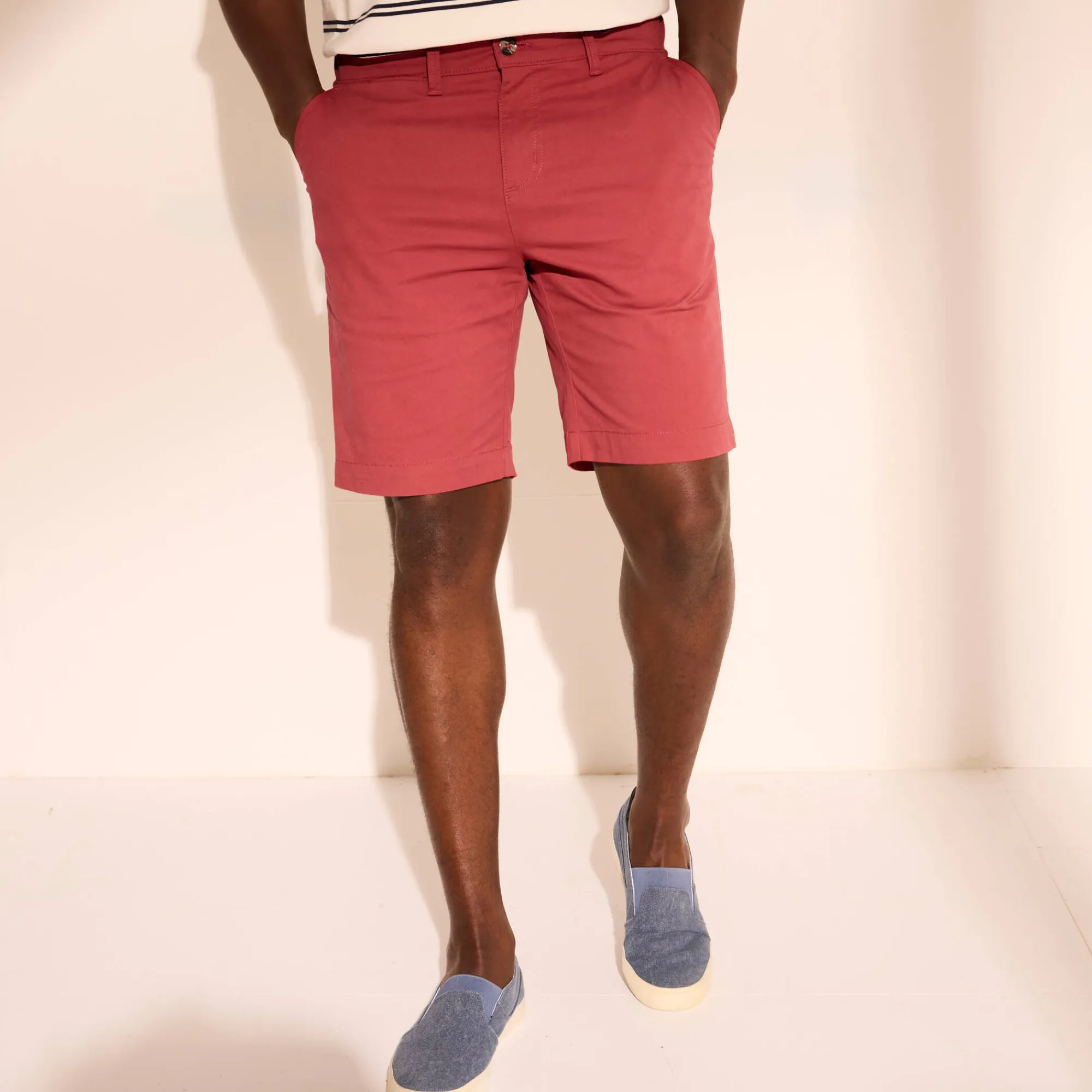 Short En Bermuda<Blancheporte Bermuda chino uni toile sergé stretch morphologie classique grijzig koraal