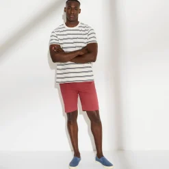 Short En Bermuda<Blancheporte Bermuda chino uni toile sergé stretch morphologie classique grijzig koraal