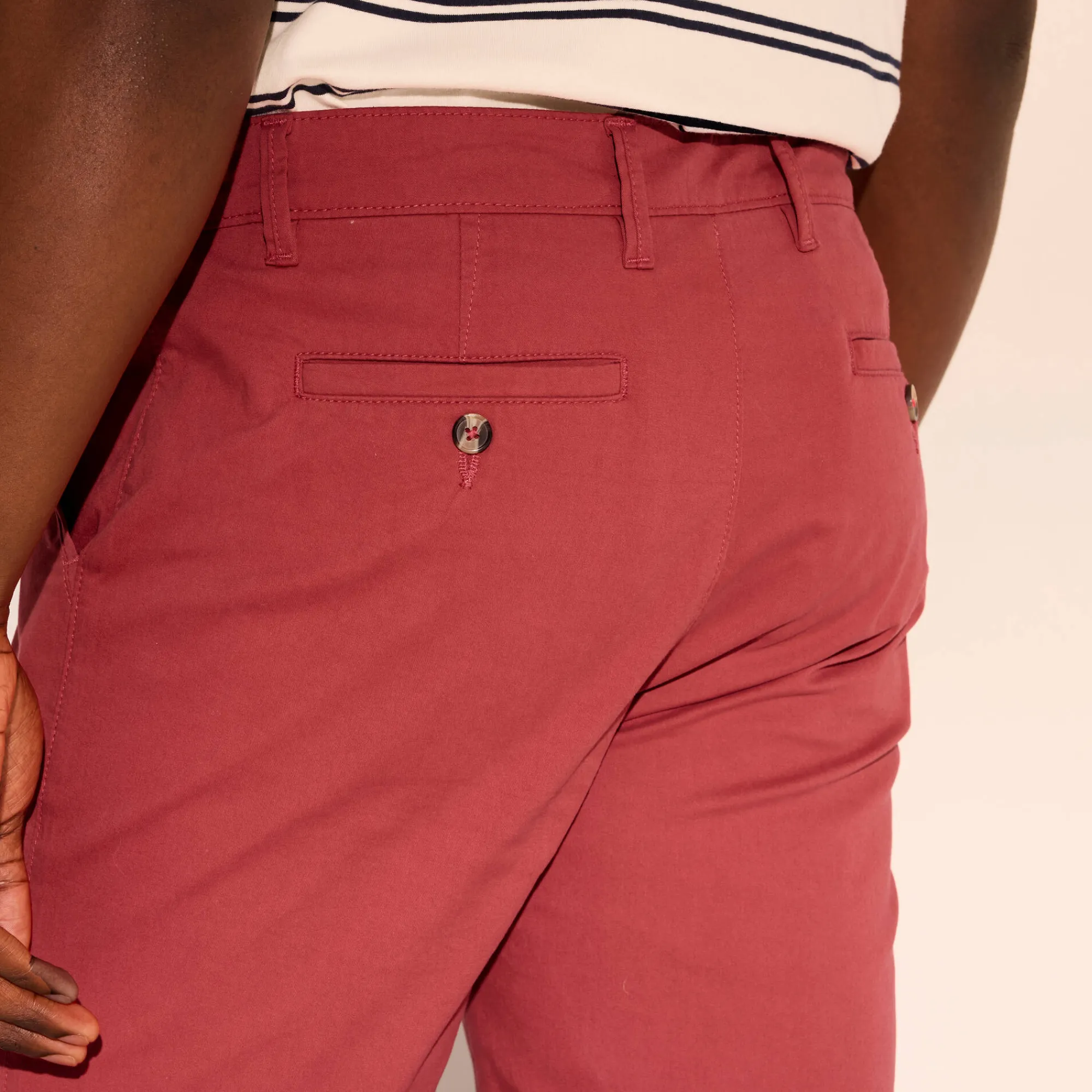 Short En Bermuda<Blancheporte Bermuda chino uni toile sergé stretch morphologie classique grijzig koraal