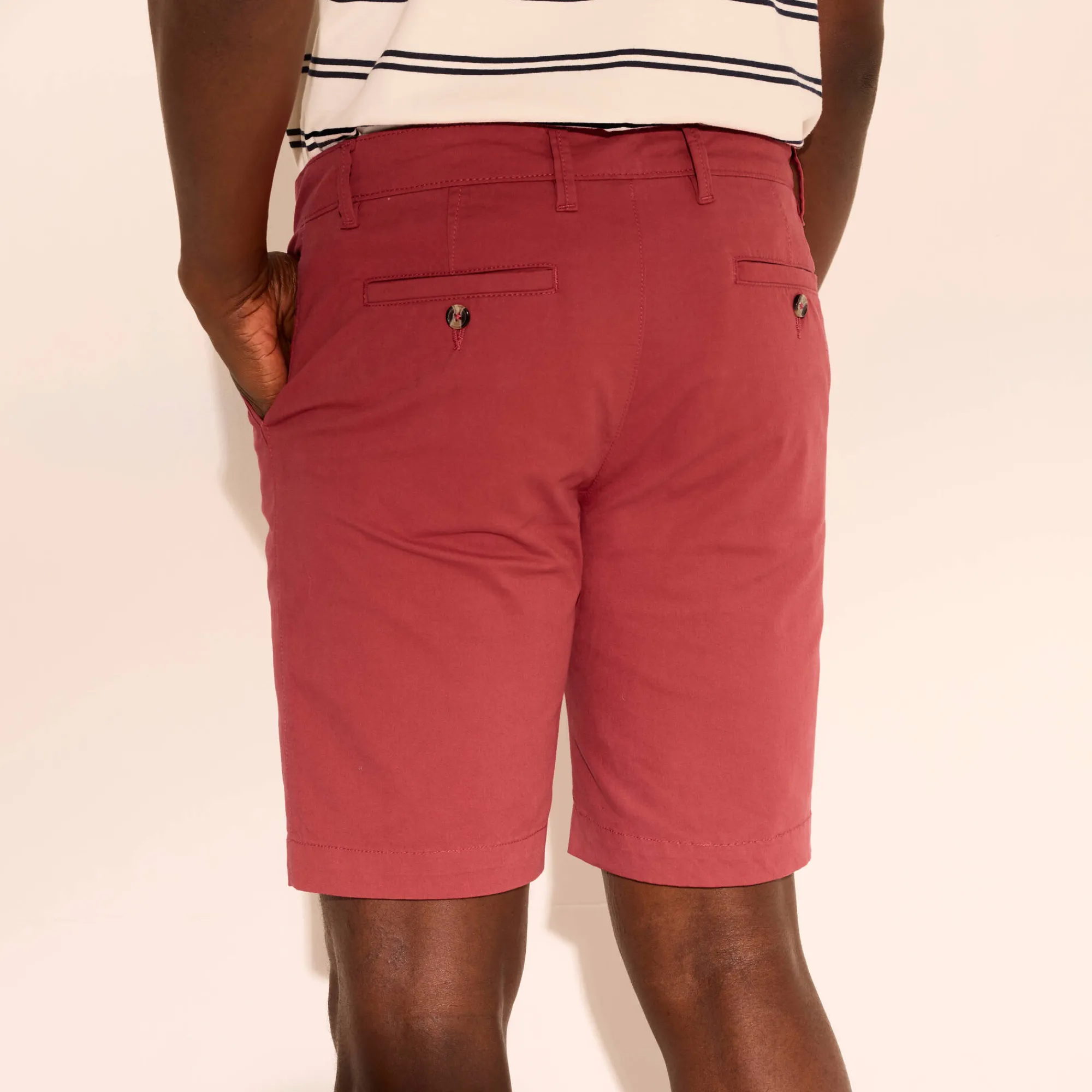 Short En Bermuda<Blancheporte Bermuda chino uni toile sergé stretch morphologie classique grijzig koraal